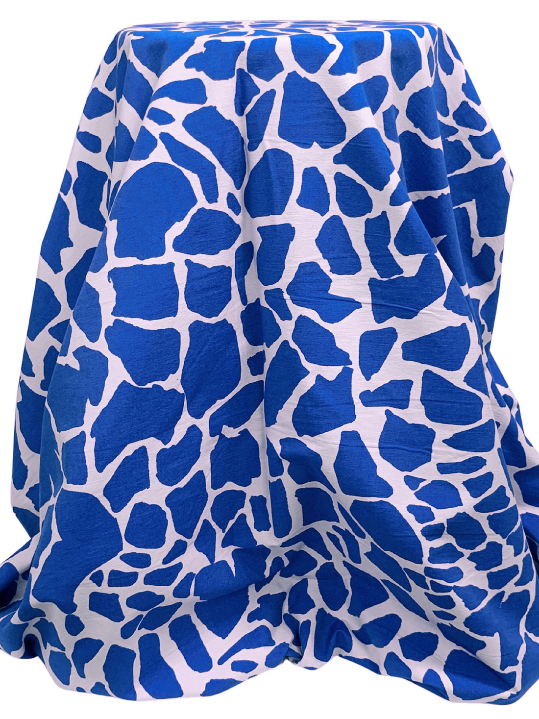 Cobalt Blue/Dusty Lilac Rayon/Nylon/Lycra Abstract Mosaic Print Stretch Bengaline Suiting 56W