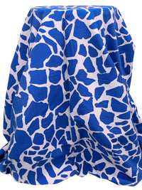 Cobalt Blue/Dusty Lilac Rayon/Nylon/Lycra Abstract Mosaic Print Stretch Bengaline Suiting 56W