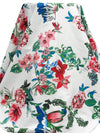 White/May Green/Dusty Rose/Multi  Rayon/Nylon/Lycra Floral And Parrot Print Stretch Bengaline Suiting - NY Designer - 56W