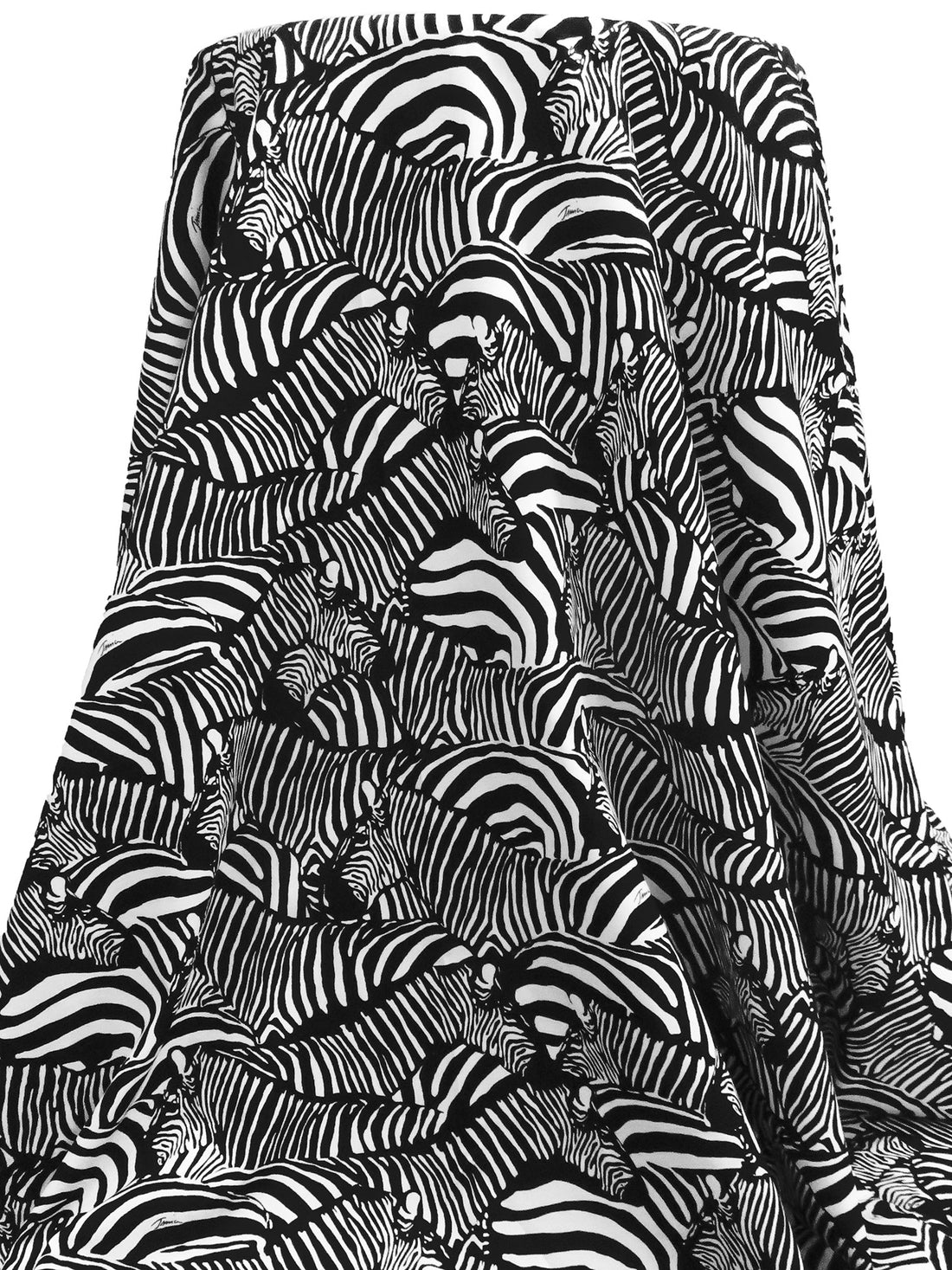 Black/White 100% Cotton Zebras Print Lawn - NY Designer - 55W