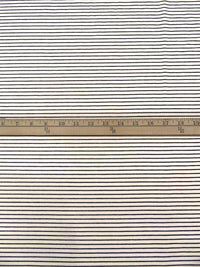 Eggshell/Black Rayon/Lycra Horizontal Stripe French Terry Knit 60W