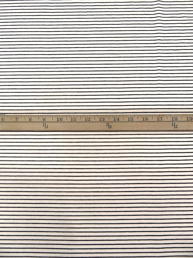 Eggshell/Black Rayon/Lycra Horizontal Stripe French Terry Knit 60W