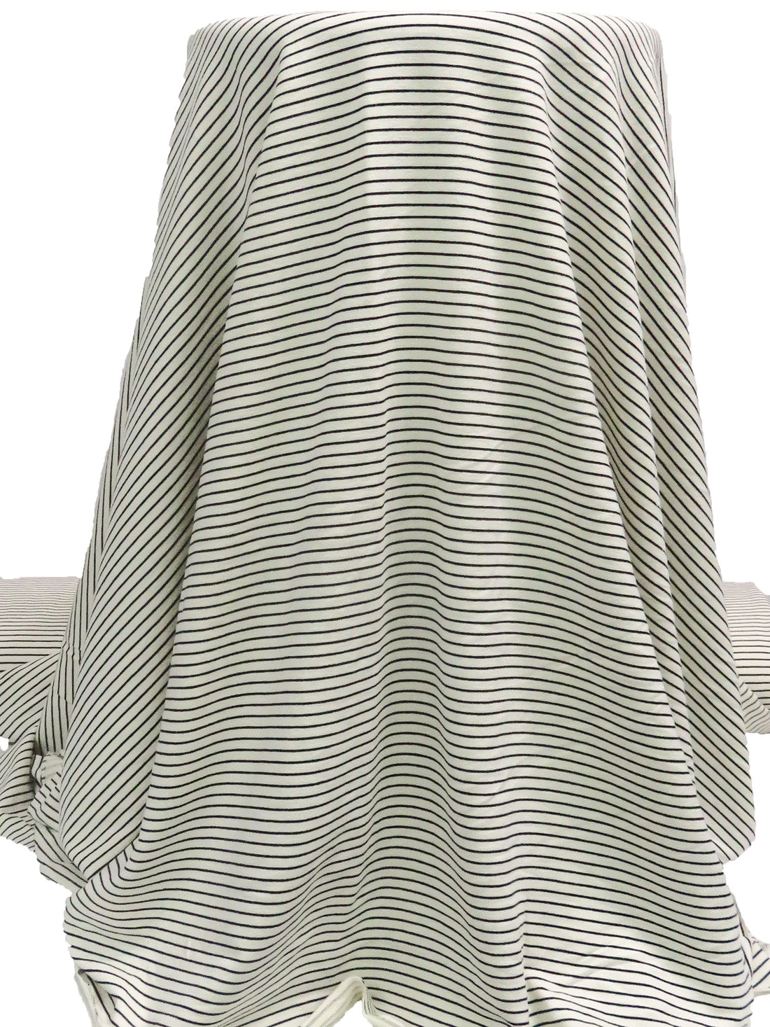 Eggshell/Black Rayon/Lycra Horizontal Stripe French Terry Knit 60W