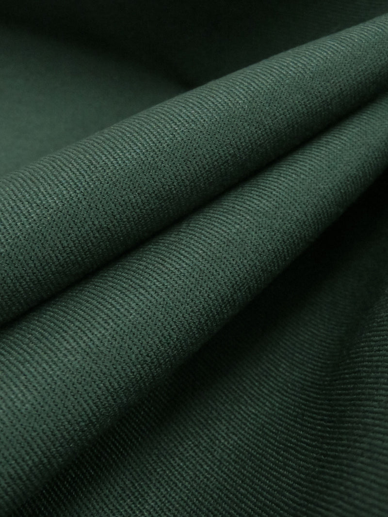 Forest Green Polyester/Wool Gabardine Suiting - Fabian Couture - 58W