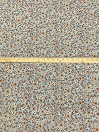 Soft Sea Gray/Raw Sienna/White Coffee/Multi 100% Polyester Floral Print Bubble Crepe 59W