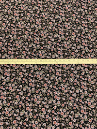 Black/Salmon Rose/White/Multi 100% Polyester Floral Print Bubble Crepe 59W