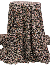 Black/Salmon Rose/White/Multi 100% Polyester Floral Print Bubble Crepe 59W