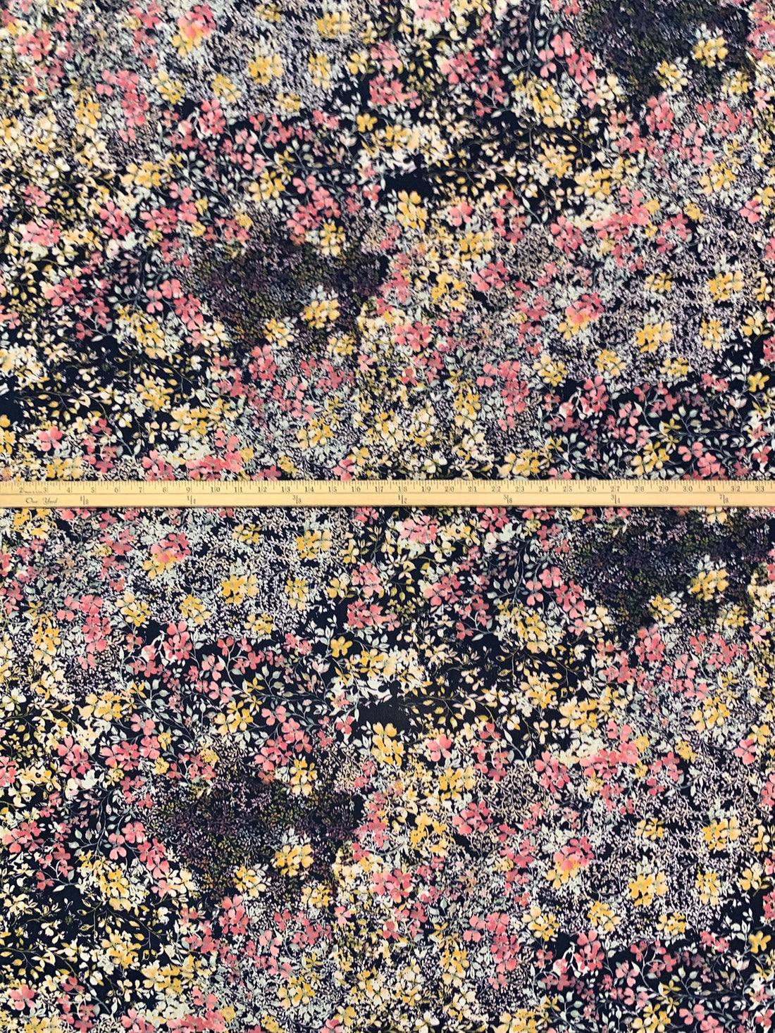 Dark Navy/Maize/Candy Pink/Multi 100% Polyester Floral Print Crepe Blouse Weight Woven 58W
