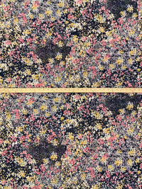 Dark Navy/Maize/Candy Pink/Multi 100% Polyester Floral Print Crepe Blouse Weight Woven 58W