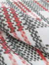 Hot Strawberry/White/Smoked Gray/Multi 100% Silk Plaid Print Crepe de Chine - NY Designer - 44W