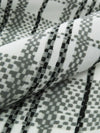 Iron Gray/White/Black/Smoked Gray 100% Silk Plaid Print Crepe de Chine - NY Designer - 44W