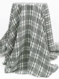 Iron Gray/White/Black/Smoked Gray 100% Silk Plaid Print Crepe de Chine - NY Designer - 44W