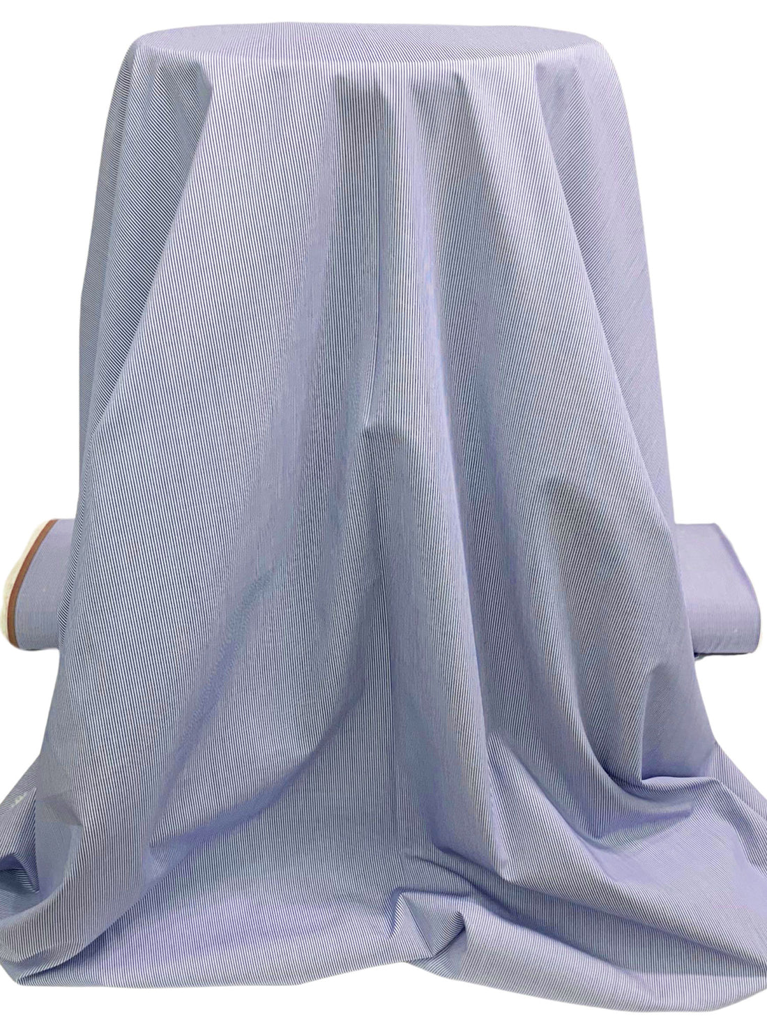 Dark Blue/White 100% Cotton Vertical Yarn-Dyed Stripe Shirting 57W