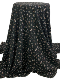 Black/Steel Blue/White/Multi 100% Polyester Floral Print Crepe Blouse Weight Woven 59W