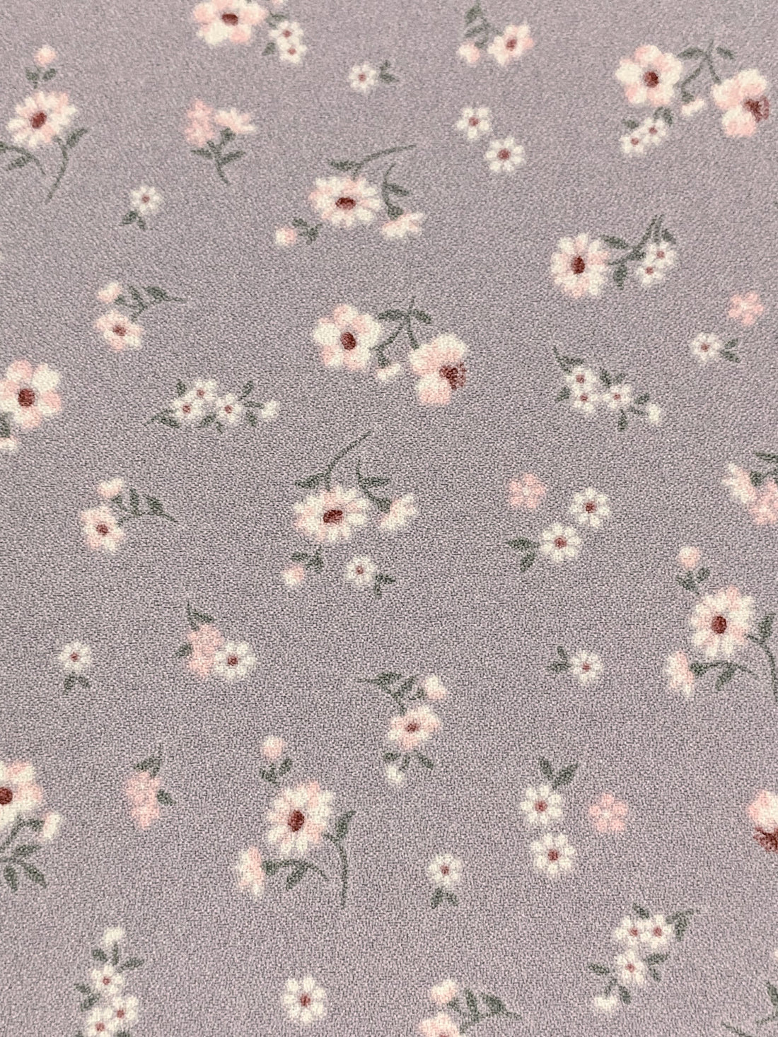 Dusty Gray Lilac/Bone/Multi 100% Polyester Floral Print Crepe Blouse Weight Woven 59W