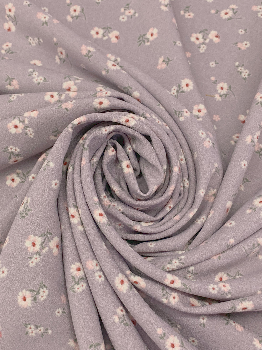 Dusty Gray Lilac/Bone/Multi 100% Polyester Floral Print Crepe Blouse Weight Woven 59W