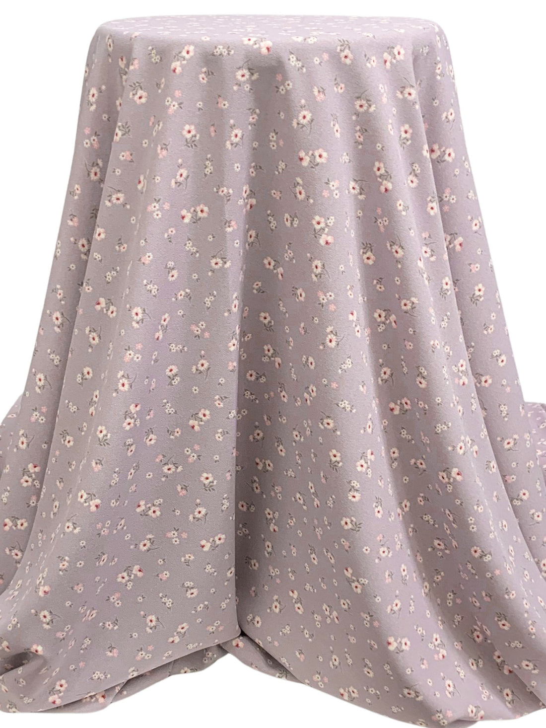 Dusty Gray Lilac/Bone/Multi 100% Polyester Floral Print Crepe Blouse Weight Woven 59W