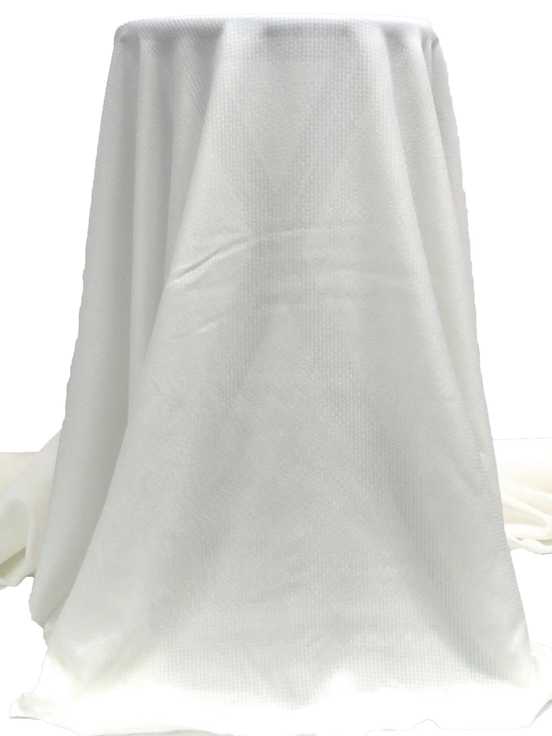 Soft White 100% Silk Seersucker Weave Silk - NY Designer - 56W