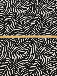 Black/White Polyester/Lycra Large Silhouette Fern Print Double Brushed Knit 67W