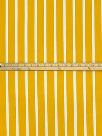 Mustard/White Polyester/Lycra Vertical Stripe Print DTY Knit 59W