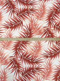 Dusty Burnt Umber/Off-White/Desert Sand Rayon/Lycra Large Leaf Print Jersey Knit 62W