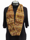 Olive Brown/Chocolate/Dusty Salmon/Multi 100% Polyester Streaks Print Infinity Scarf