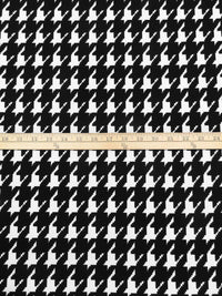 Black/White Polyester/Lycra Large Houndstooth Print Liverpool Double Knit 59W