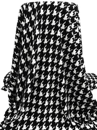 Black/White Polyester/Lycra Large Houndstooth Print Liverpool Double Knit 59W