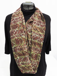 Dark Plum/Pale Lime/Dusty Ballet Pink/Multi 100% Polyester Streaks Print Infinity Scarf