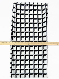 White/Black Cotton/Rayon Novelty Geometric Print Infinity Scarf