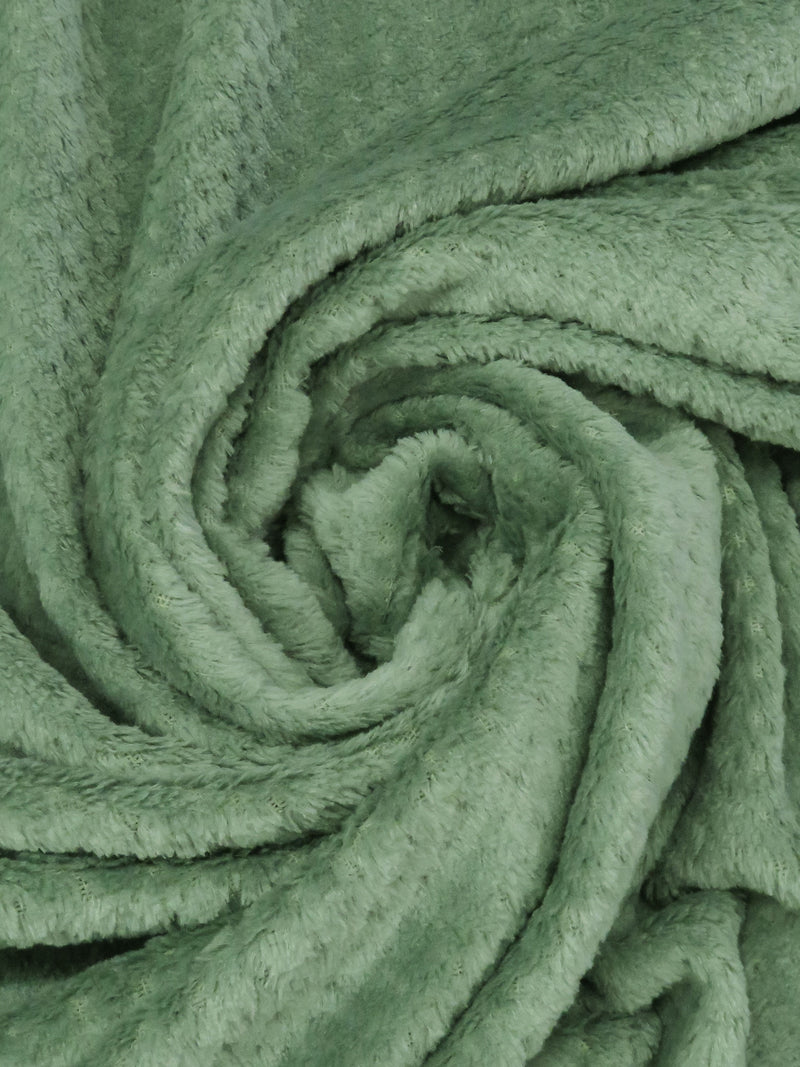 Sage 100% Polyester Check Weave High Loft Fleece - Polartec - 64W