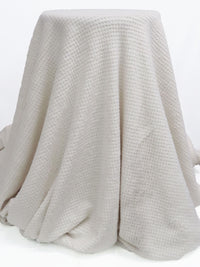 Coconut Milk 100% Polyester Check Weave High Loft Fleece - Polartec - 64W