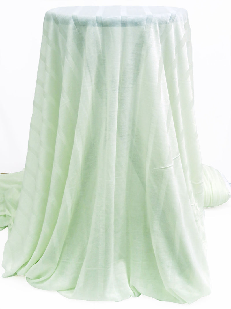 Pale Mint 100% Rayon Sheer Wide Rib Knit 50W