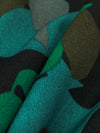 Black/Emerald Green/Teal Green/Mocha 100% Polyester Abstract Print Crepe de Chine - NY Designer - 58W