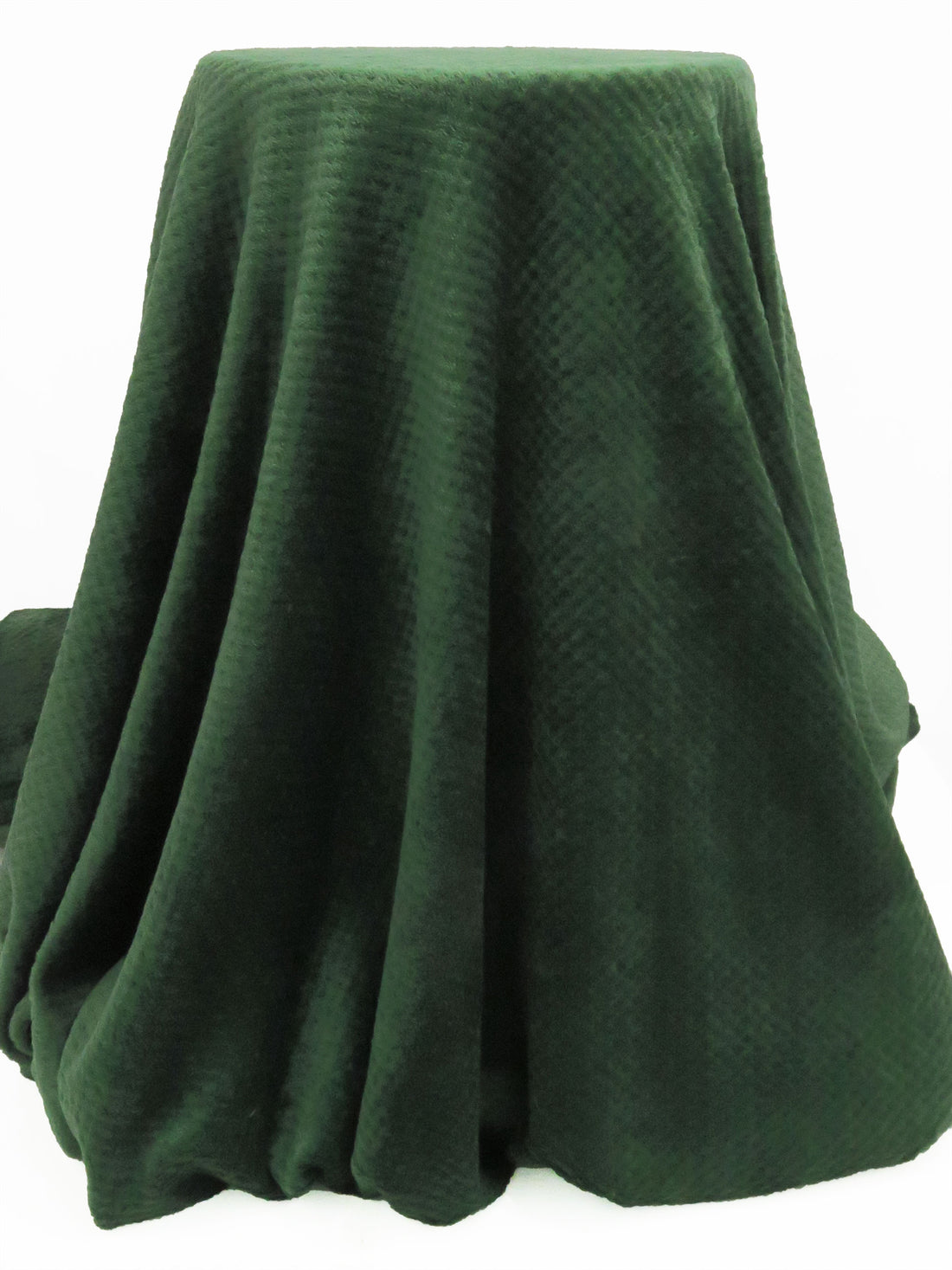 Forest Green 100% Polyester Check Weave High Loft Fleece - Polartec - 62W