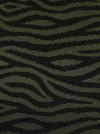 Muted Olive/Black Polyester/Lycra Wavy Design Jacquard Double Knit - NY Designer - 58W