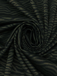 Muted Olive/Black Polyester/Lycra Wavy Design Jacquard Double Knit - NY Designer - 58W