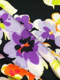 Purple Heart/Black/Crimson Red/Multi 100% Rayon Floral Print Interlock Knit 45W