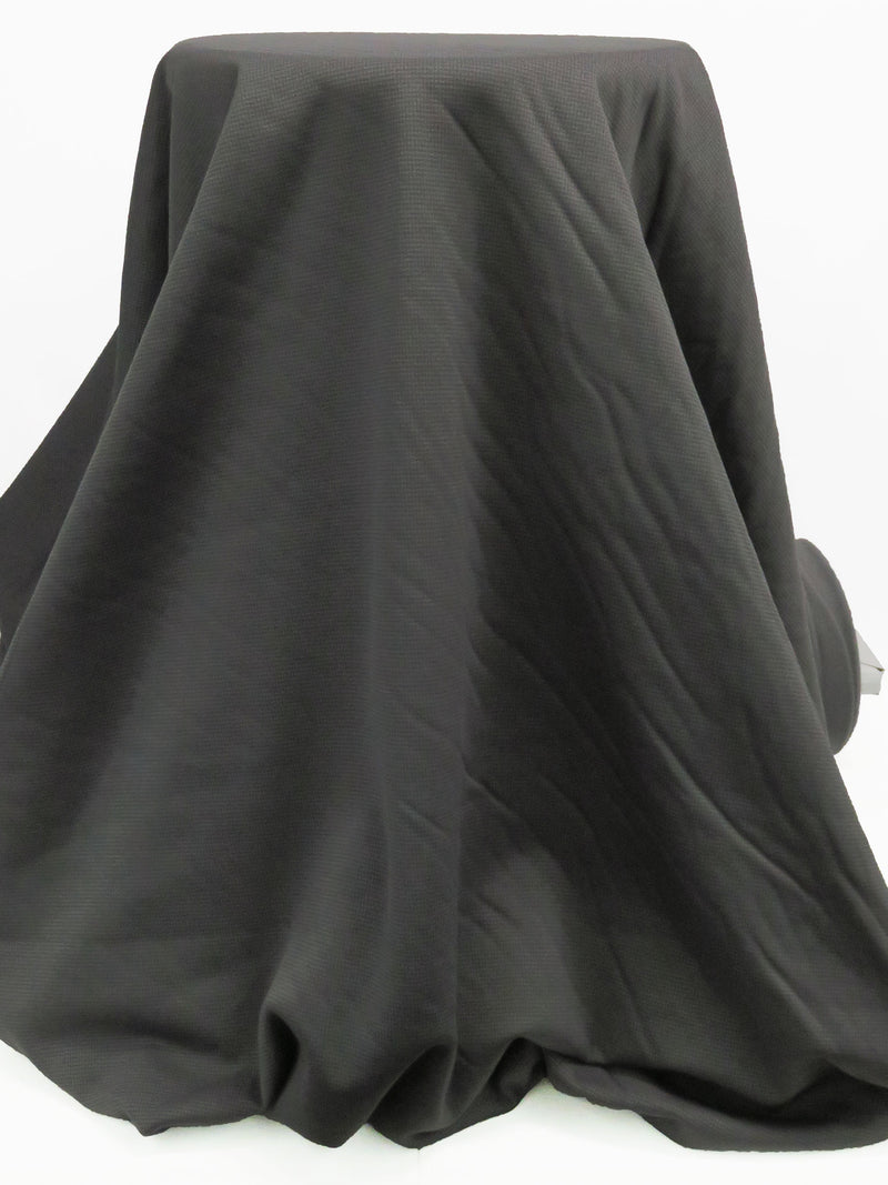 Sterling Gray/Dark Iron Gray Polyester/Lycra Micro Basketweave Print Wind Pro Stretch Knit - Polartec - 52W