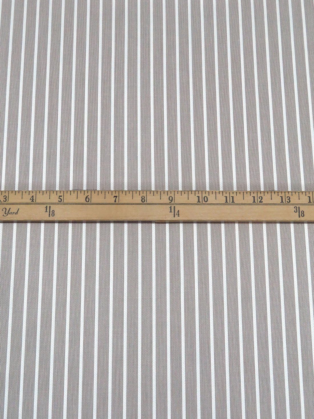 Mousy Brown/White 100% Cotton Vertical Stripe Weave Shirting - NY Designer - 60W