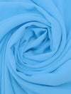 Sky Blue 100% Polyester Micro Twill Blouse Weight Woven - NY Designer - 58W