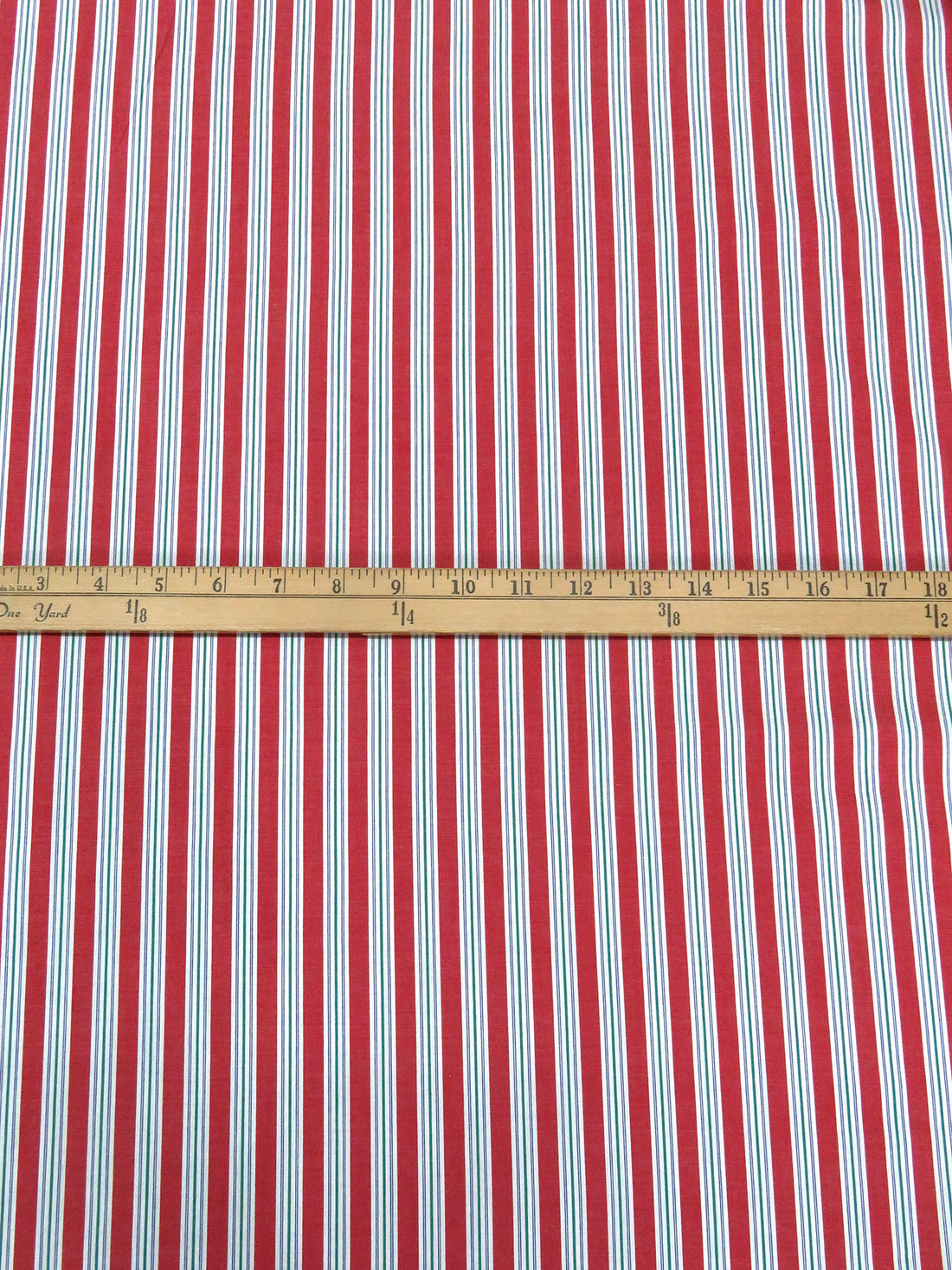 Dark Red/White/Dark Blue/Multi 100% Cotton Vertical Stripe Weave Shirting - NY Designer - 60W