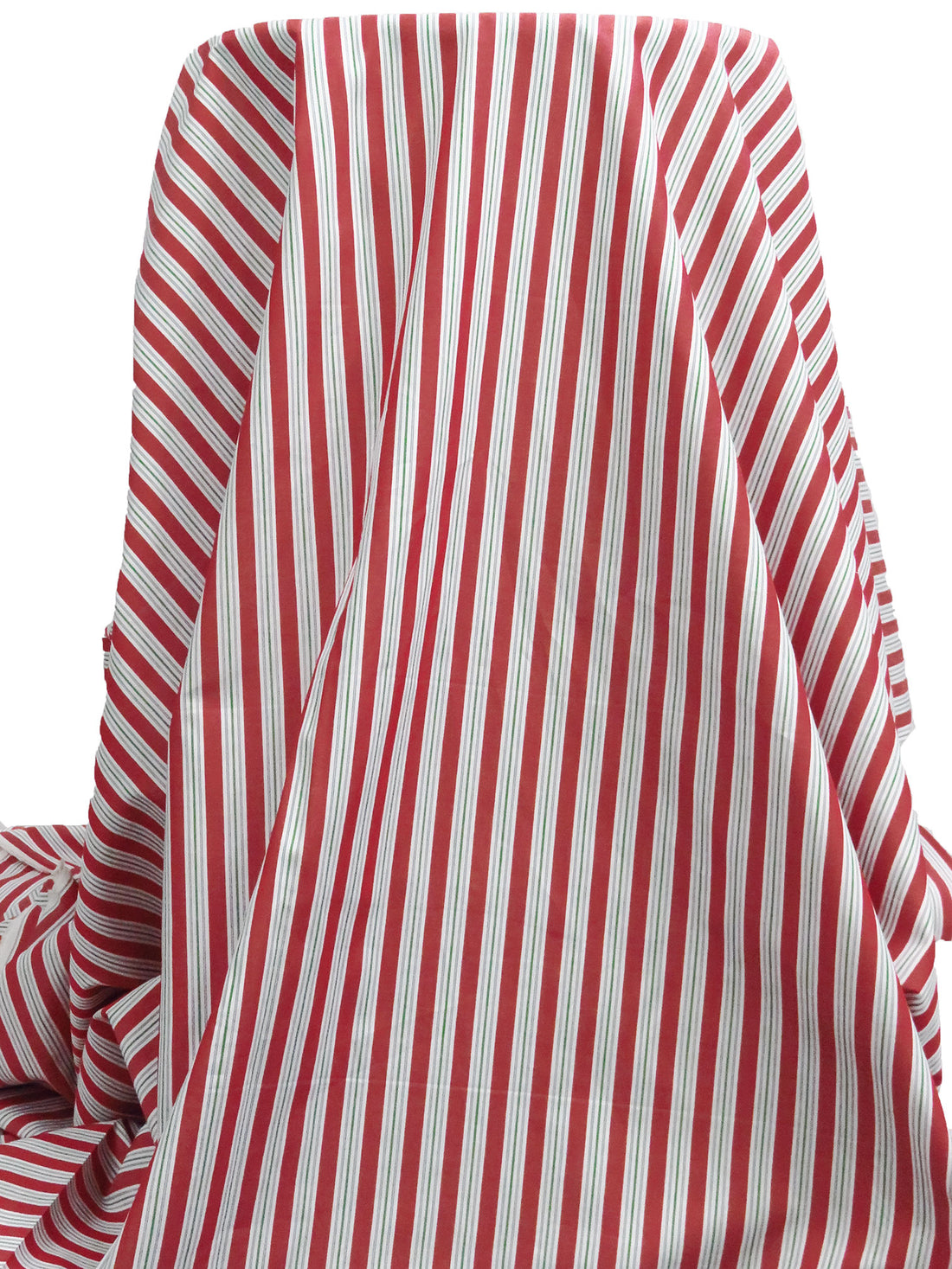 Dark Red/White/Dark Blue/Multi 100% Cotton Vertical Stripe Weave Shirting - NY Designer - 60W