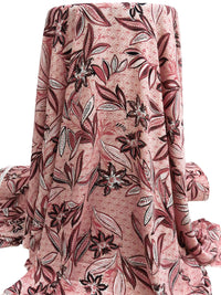 Rose Vale/White/Black/Multi 100% Polyester Ornate Floral Print Crepe Blouse Weight Woven 57W