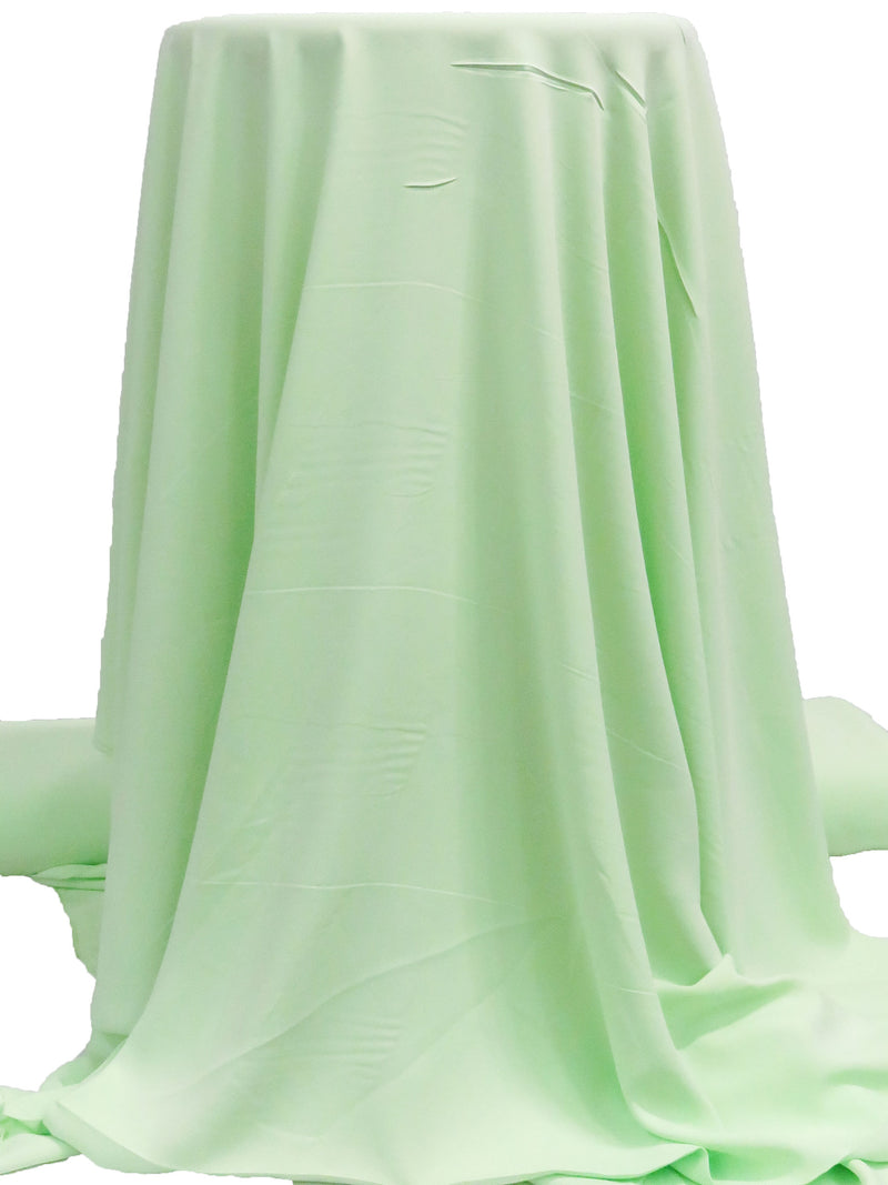 Very Pale Green 100% Polyester Micro Twill Blouse Weight Woven - NY Designer - 58W