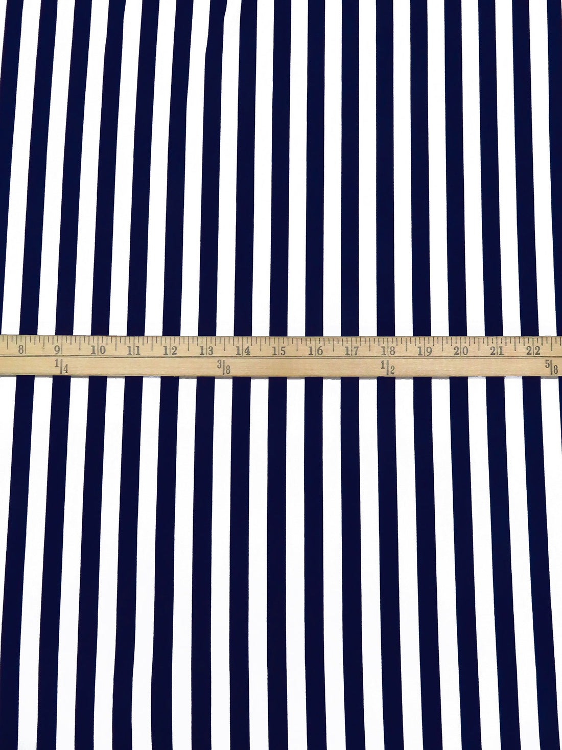 Midnight Blue/White Polyester/Lycra Vertical Stripe Print DTY Knit 60W