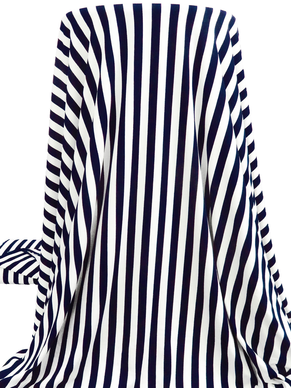 Midnight Blue/White Polyester/Lycra Vertical Stripe Print DTY Knit 60W