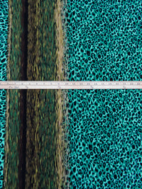 Teal Green/Light Bayside/Black/Multi Polyester/Lycra Double Border Animal Print ITY Knit 59W