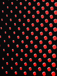 Black/White/Vivaldi Red Polyester/Lycra Variegated Offset Circles Print DTY Knit 60W