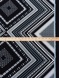 Black/Off-White/Cadet Gray/Multi Polyester/Lycra Double Border Large Geometric Diamond Print ITY Knit 58W